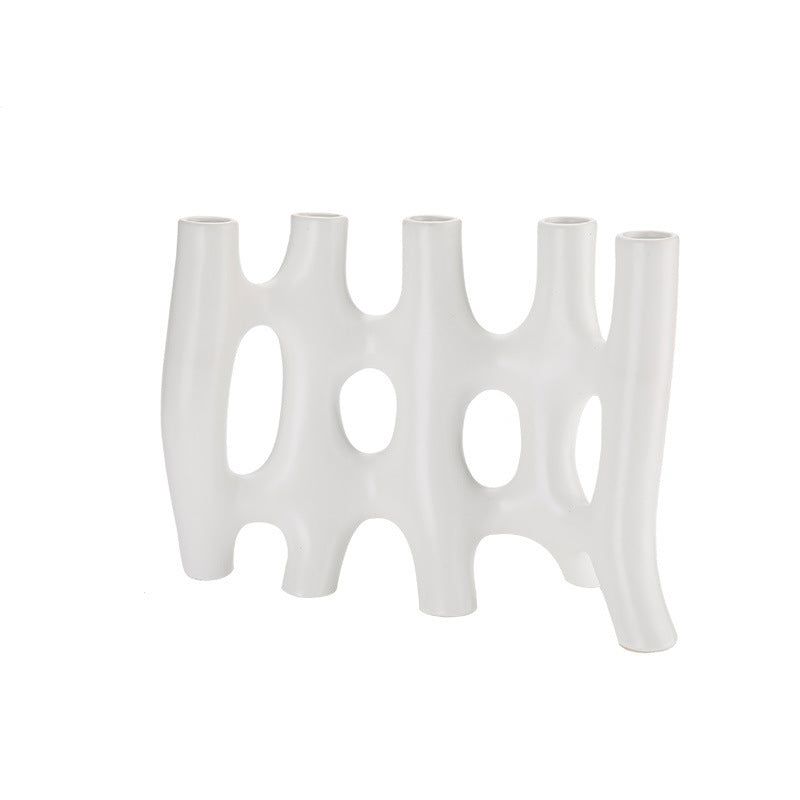 Dried Flower Ornaments Indoor Abstract Ceramic Vase - Grand Goldman