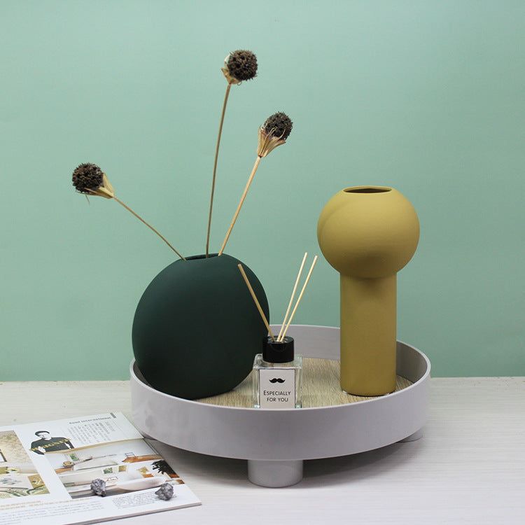 Dried Flower Vase Home Studio Decoration Creative Flower Arrangement Ceramic Ornaments - Grand Goldman