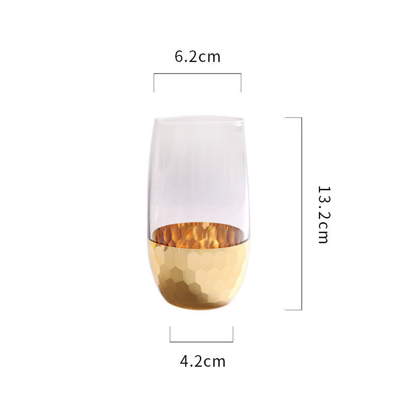 Durable Nordic Drinkware Light Luxury Gold-Plated Glass Cups Milk Cup Water Mug Wedding Souvenir Drinking Wine Glasses Cute - Grand Goldman