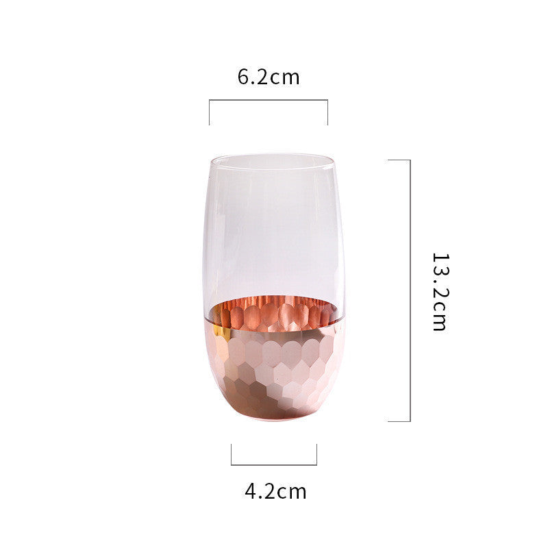 Durable Nordic Drinkware Light Luxury Gold-Plated Glass Cups Milk Cup Water Mug Wedding Souvenir Drinking Wine Glasses Cute - Grand Goldman