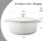 Dutch Ovens with Lid, Enameled Cast Iron Covered 5.5 Quart Dutch Oven with Dual Handle, Darkcyan - Grand Goldman