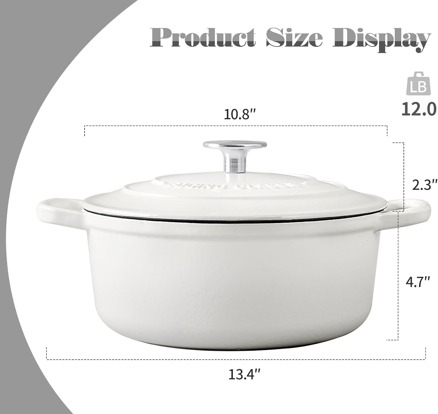 Dutch Ovens with Lid, Enameled Cast Iron Covered 5.5 Quart Dutch Oven with Dual Handle, Darkcyan - Grand Goldman