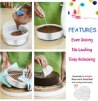 E-far 6 Inch Cake Pan Set of 3, Stainless Steel Round Smash Cake Baking Pans Tins, Non-Toxic & Healthy, Mirror Finish & Dishwasher Safe - Grand Goldman