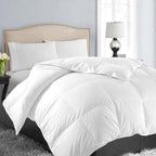 EASELAND All Season Queen Size Soft Quilted Down Alternative Comforter Reversible Duvet Insert with Corner Tabs,Winter Summer Warm Fluffy,White,88x88 inches - Grand Goldman