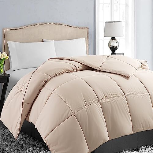 EASELAND All Season Queen Size Soft Quilted Down Alternative Comforter Reversible Duvet Insert with Corner Tabs,Winter Summer Warm Fluffy,White,88x88 inches - Grand Goldman