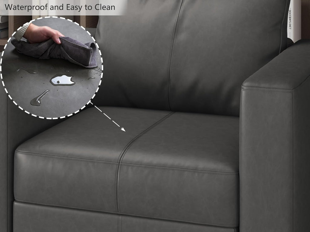 EASE MOOSE Modular Sectional Sofa with Storage, U Shaped Sectional Faux Leather Sectional Couch Large Sectional Sofa, Grey - Grand Goldman