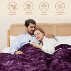 EHEYCIGA Electric Heated Blanket Throw Faux Fur, 10 Hours Auto Shut Off 9 Heating Levels Heating Blanket Throw, Soft Warm Heated Blanket Fast Heating, Faux Fur & Sherpa - Grand Goldman