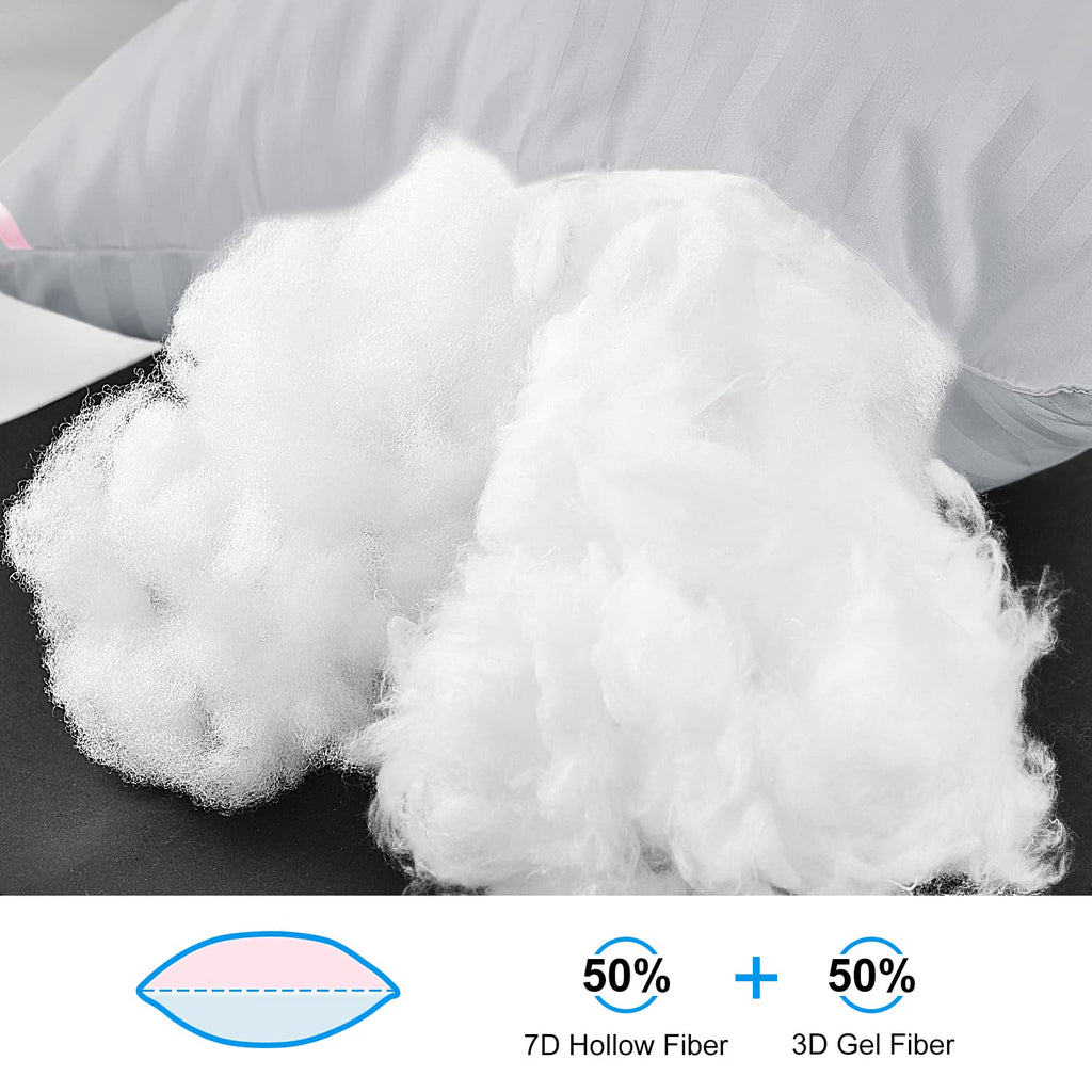 EIUE Hotel Collection Bed Pillows for Sleeping 2 Pack Queen Size，Pillows for Side and Back Sleepers,Super Soft Down Alternative Microfiber Filled Pillows,20 x 30 Inches - Grand Goldman