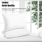 EIUE Hotel Collection Bed Pillows for Sleeping 2 Pack Queen Size，Pillows for Side and Back Sleepers,Super Soft Down Alternative Microfiber Filled Pillows,20 x 30 Inches - Grand Goldman
