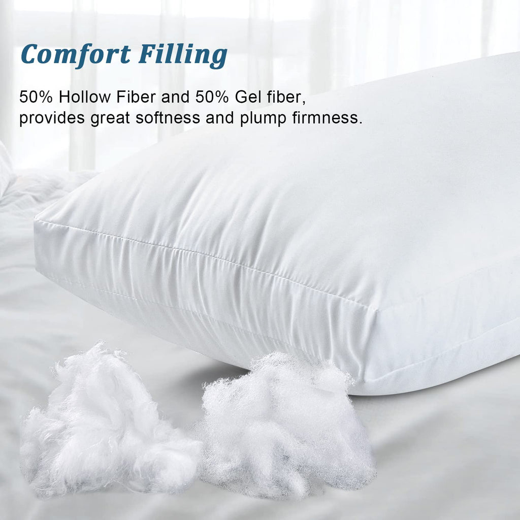 EIUE Hotel Collection Bed Pillows for Sleeping 2 Pack Queen Size，Pillows for Side and Back Sleepers,Super Soft Down Alternative Microfiber Filled Pillows,20 x 30 Inches - Grand Goldman