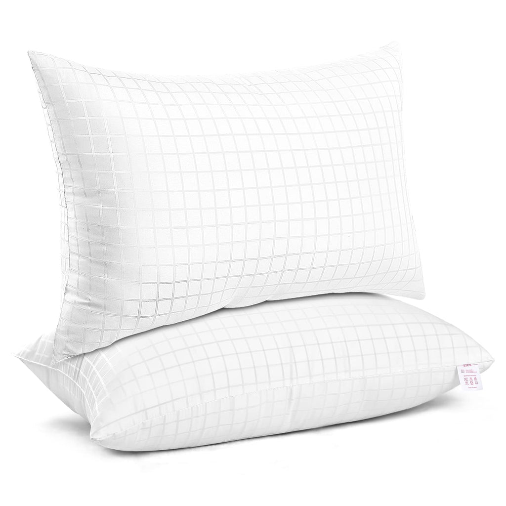 EIUE Hotel Collection Bed Pillows for Sleeping 2 Pack Queen Size，Pillows for Side and Back Sleepers,Super Soft Down Alternative Microfiber Filled Pillows,20 x 30 Inches - Grand Goldman