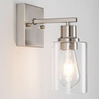 EMONG Gold Bathroom Light Fixtures, 3-Lights Vanity Light with Clear Glass Shade, Brushed Brass Wall Sconce for Hallway, Farmhouse, Living Room - Grand Goldman