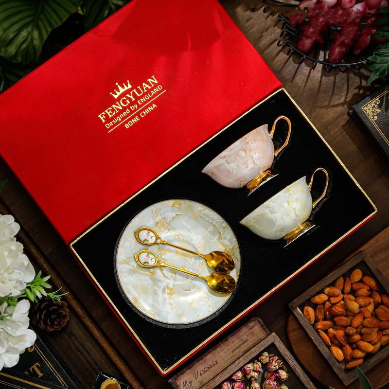 ENGLAND Bone China Small Luxury English Coffee Cup Set for Home Use Ceramic Afternoon Tea Exquisite European Style Coffeeware Teaware - Grand Goldman