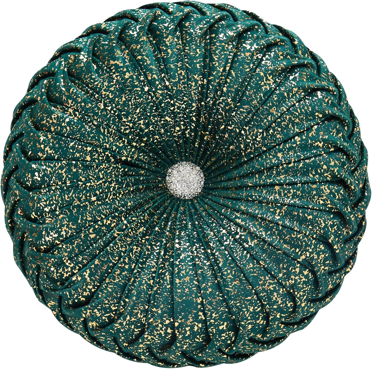 EUCIOR Gold Throw Pillows,Circular Pillow,Pumpkin Pleated Handmade Throw Pillows,Gold Pillows,Smooth Metallic Leather Decorative Pillows for Home Decor Bedroom Living Room Couch Bed Sofa(Gold) - Grand Goldman