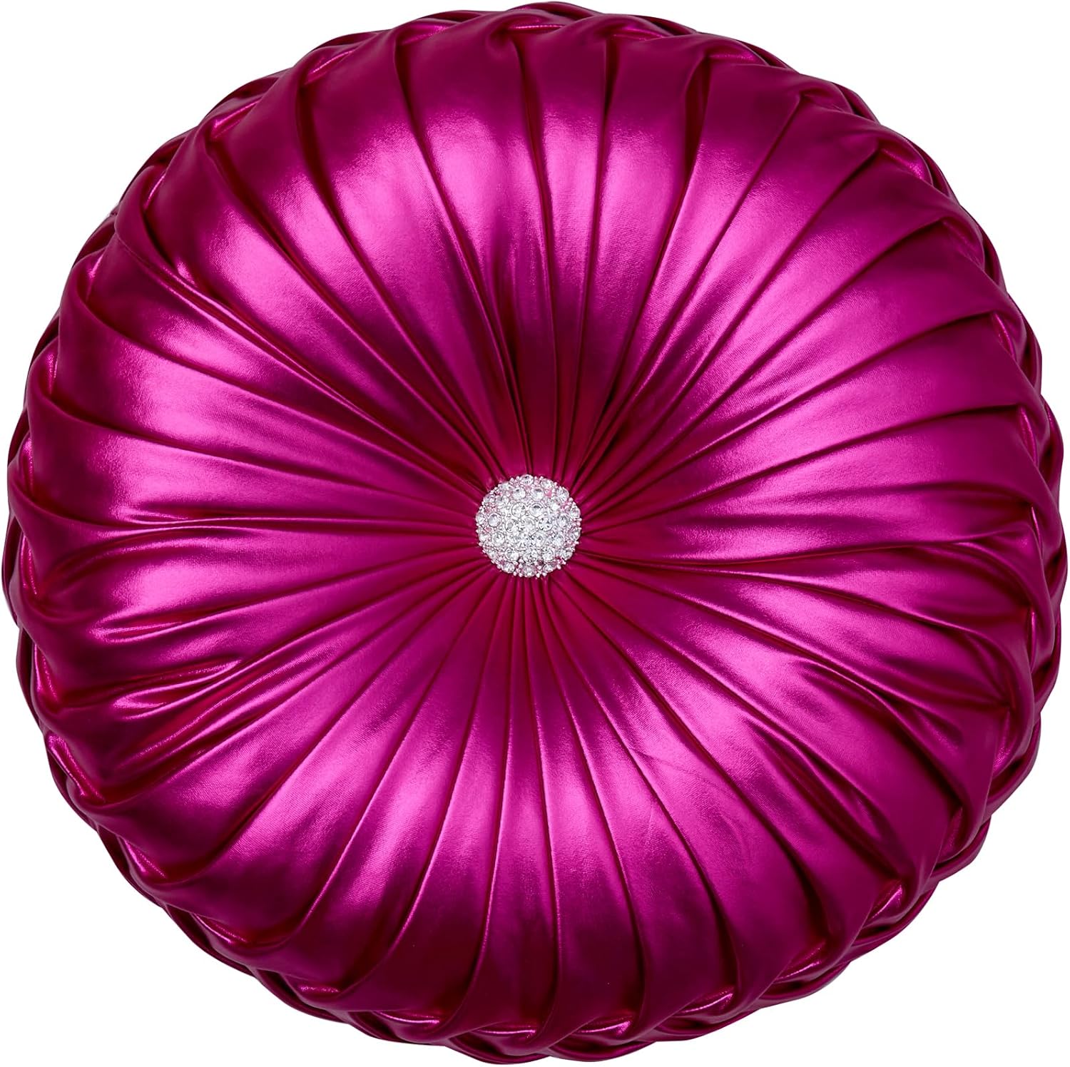 EUCIOR Gold Throw Pillows,Circular Pillow,Pumpkin Pleated Handmade Throw Pillows,Gold Pillows,Smooth Metallic Leather Decorative Pillows for Home Decor Bedroom Living Room Couch Bed Sofa(Gold) - Grand Goldman