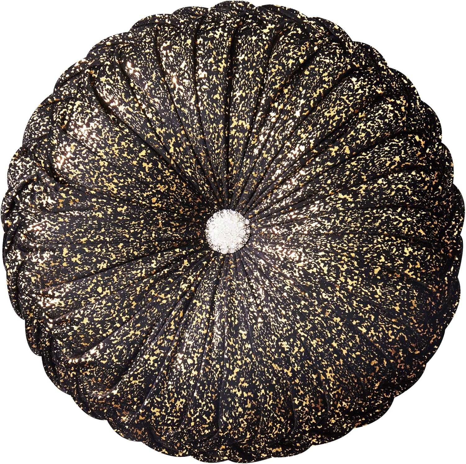 EUCIOR Gold Throw Pillows,Circular Pillow,Pumpkin Pleated Handmade Throw Pillows,Gold Pillows,Smooth Metallic Leather Decorative Pillows for Home Decor Bedroom Living Room Couch Bed Sofa(Gold) - Grand Goldman