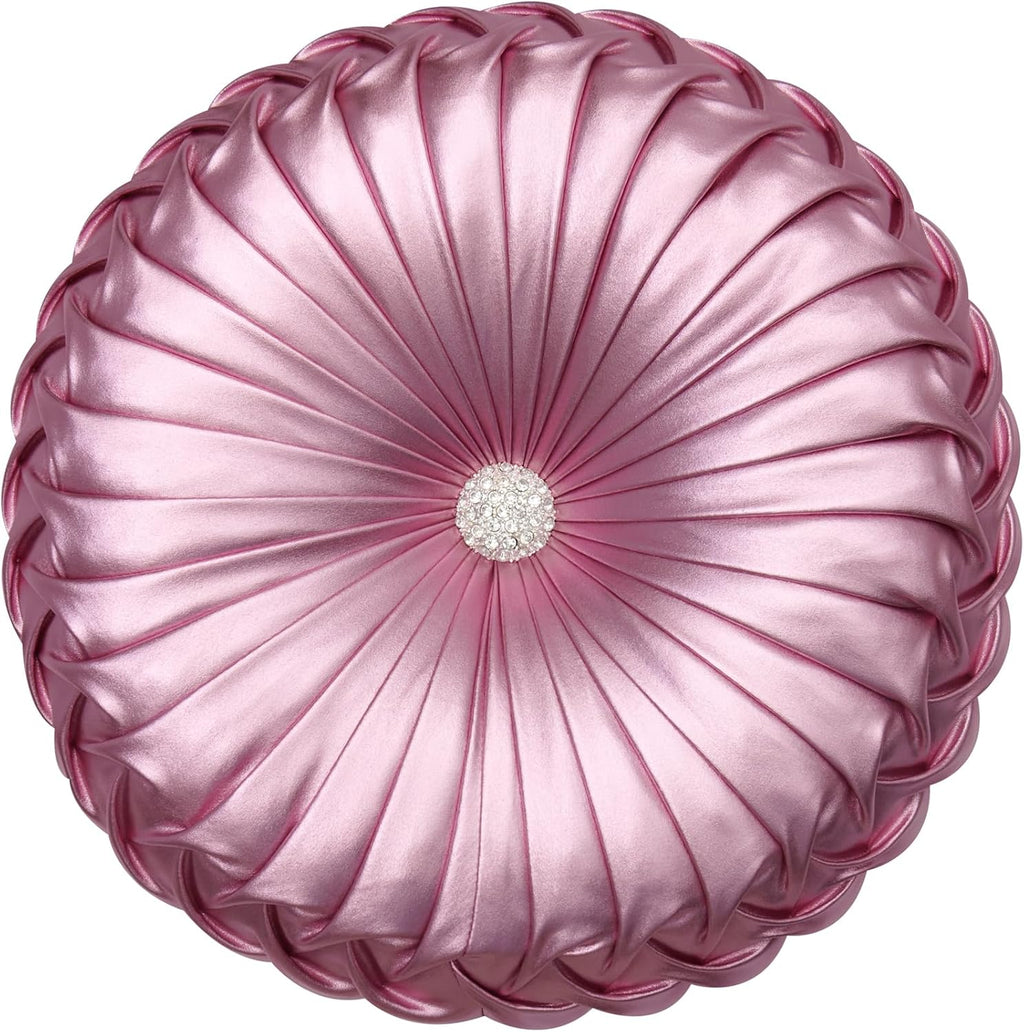 EUCIOR Gold Throw Pillows,Circular Pillow,Pumpkin Pleated Handmade Throw Pillows,Gold Pillows,Smooth Metallic Leather Decorative Pillows for Home Decor Bedroom Living Room Couch Bed Sofa(Gold) - Grand Goldman