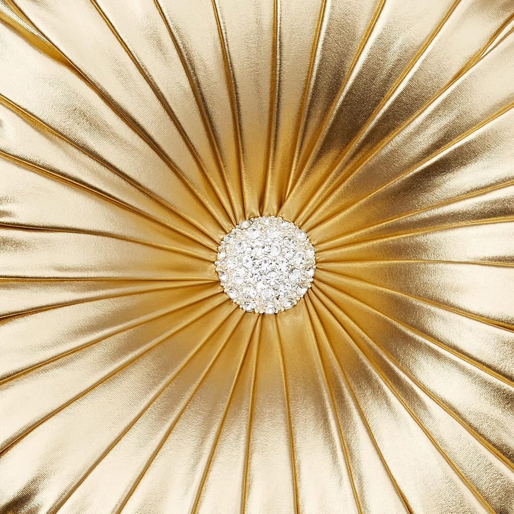 EUCIOR Gold Throw Pillows,Circular Pillow,Pumpkin Pleated Handmade Throw Pillows,Gold Pillows,Smooth Metallic Leather Decorative Pillows for Home Decor Bedroom Living Room Couch Bed Sofa(Gold) - Grand Goldman