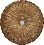 EUCIOR Gold Throw Pillows,Circular Pillow,Pumpkin Pleated Handmade Throw Pillows,Gold Pillows,Smooth Metallic Leather Decorative Pillows for Home Decor Bedroom Living Room Couch Bed Sofa(Gold) - Grand Goldman