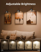 EZVALO Picture Lights for Wall with 2 Color Temps & 12 RGB,1200mAh Rechargeable Battery Painting Light,Dimmable Art Display Light with Remote Timer,Wireless Gallery Lights for Picture,Frame(6 Pack) - Grand Goldman