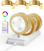 EZVALO Picture Lights for Wall with 2 Color Temps & 12 RGB,1200mAh Rechargeable Battery Painting Light,Dimmable Art Display Light with Remote Timer,Wireless Gallery Lights for Picture,Frame(6 Pack) - Grand Goldman