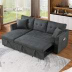 Eafurn L-Shape Reversible Sectional Sofa Bed Convertible Sleeper Corner Couch w/USB Ports and Storage Chaise, 4 in 1 Pull-Out Sofabed for Living Room, Apartment, Office - Grand Goldman