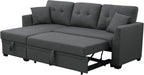 Eafurn L Shaped Sectional Sleeper Sofa Couches Pull Out Sofabed with Storage Chaise,Removable Back Cushions, Reversible Pullout Sofa&Couch for Living Room Apartment - Grand Goldman