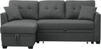 Eafurn L Shaped Sectional Sleeper Sofa Couches Pull Out Sofabed with Storage Chaise,Removable Back Cushions, Reversible Pullout Sofa&Couch for Living Room Apartment - Grand Goldman