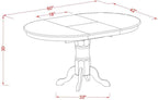 East West Furniture AVT-LWH-TP Avon Dining Room Table - an Oval kitchen Table Top with Butterfly Leaf & Pedestal Base, 42x60 Inch, Linen White - Grand Goldman