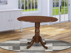 East West Furniture DLT-ABK-TP Dublin Dining Table - a Round Wooden Table Top with Dropleaf & Pedestal Base, 42x42 Inch, Wirebrushed Black - Grand Goldman