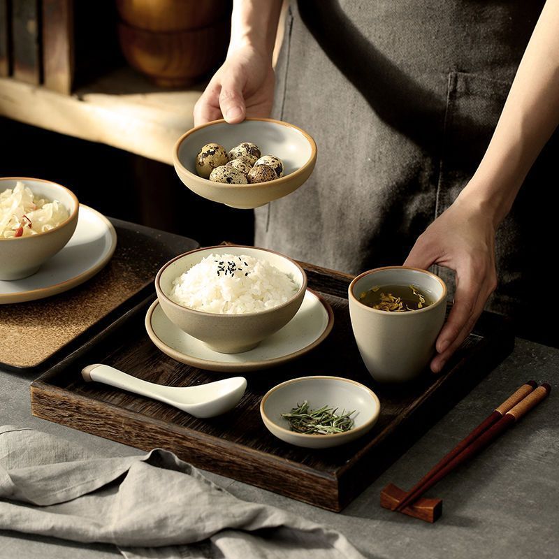 Eating Ceramic Simple Small Bowl Japanese Style Tableware Set - Grand Goldman