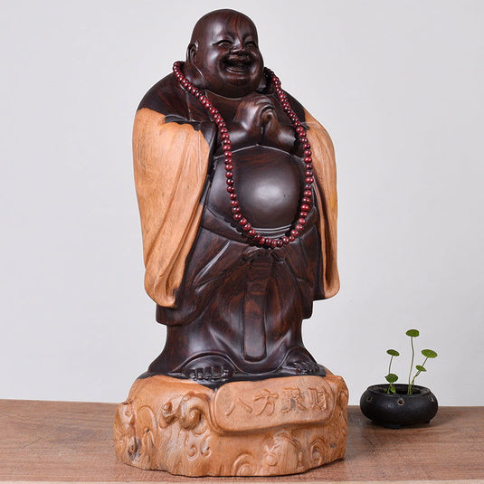 Ebony wood carving Maitreya Buddha - Grand Goldman