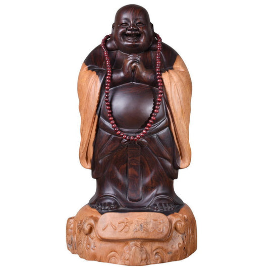 Ebony wood carving Maitreya Buddha - Grand Goldman