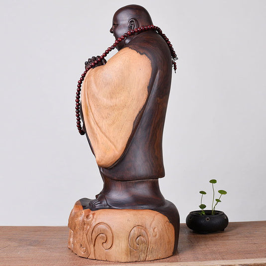 Ebony wood carving Maitreya Buddha - Grand Goldman