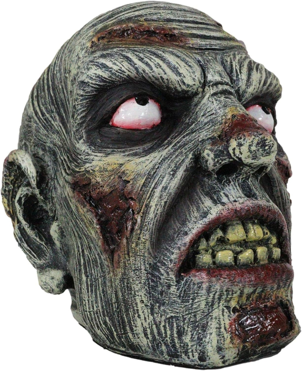 Ebros Gift Apocalypse Zombie Undead Walker Skull Head with Peeling Flesh Figurine Dead Rising T Virus Infected Zombies Undeads Macabre Halloween Home Decor Sculpture - Grand Goldman