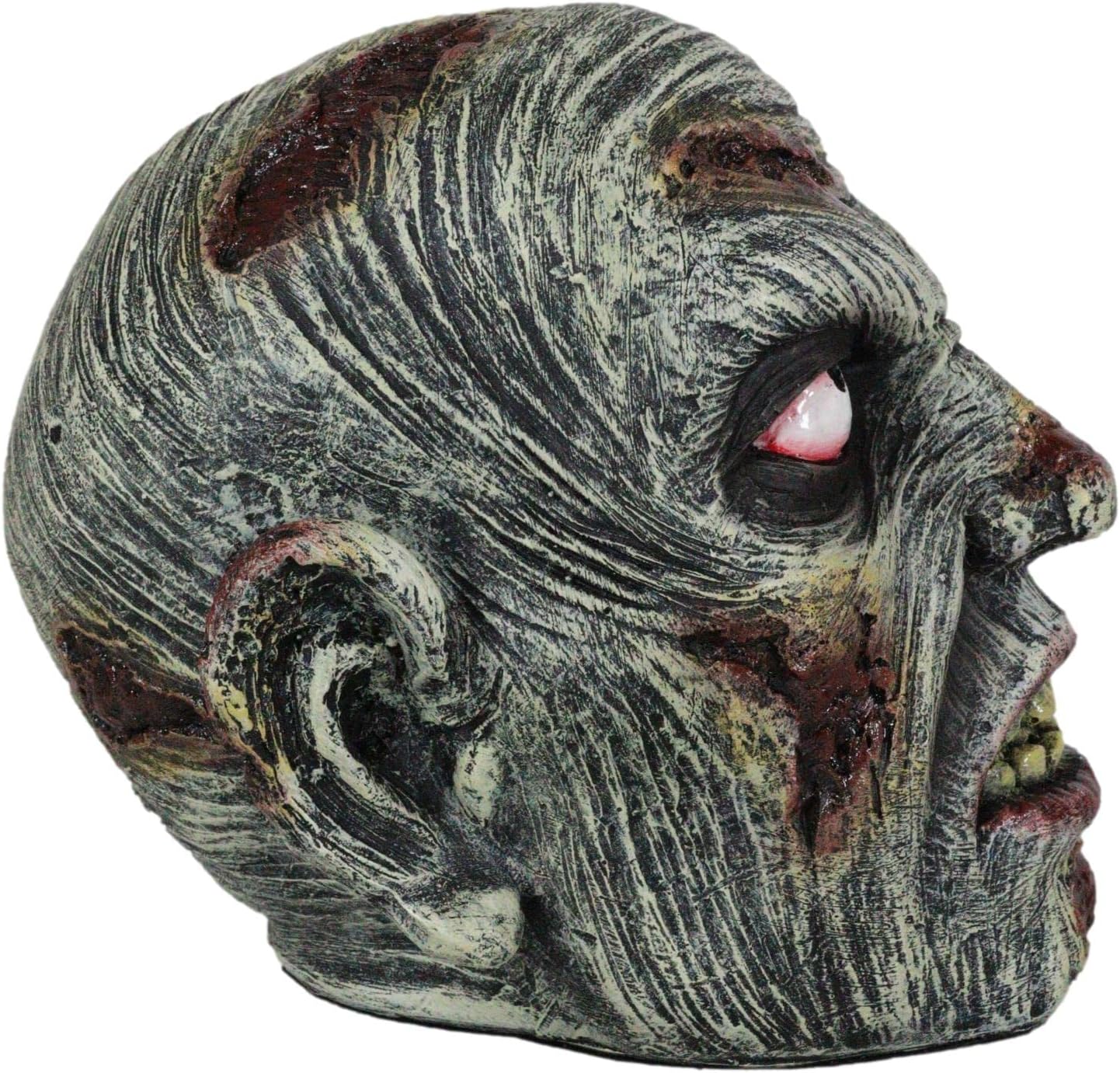 Ebros Gift Apocalypse Zombie Undead Walker Skull Head with Peeling Flesh Figurine Dead Rising T Virus Infected Zombies Undeads Macabre Halloween Home Decor Sculpture - Grand Goldman