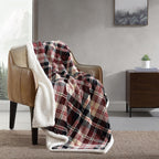 Eddie Bauer - Throw Blanket, Super Soft Reversible Sherpa Fleece Bedding, Ideal Christmas & White Elephant Gifts, Cozy Plaid Throw Blankets for Couch (Grizzly Peak Red, Throw) - Grand Goldman