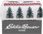 Eddie Bauer - Throw Blanket, Super Soft Reversible Sherpa Fleece Bedding, Ideal Christmas & White Elephant Gifts, Cozy Plaid Throw Blankets for Couch (Grizzly Peak Red, Throw) - Grand Goldman