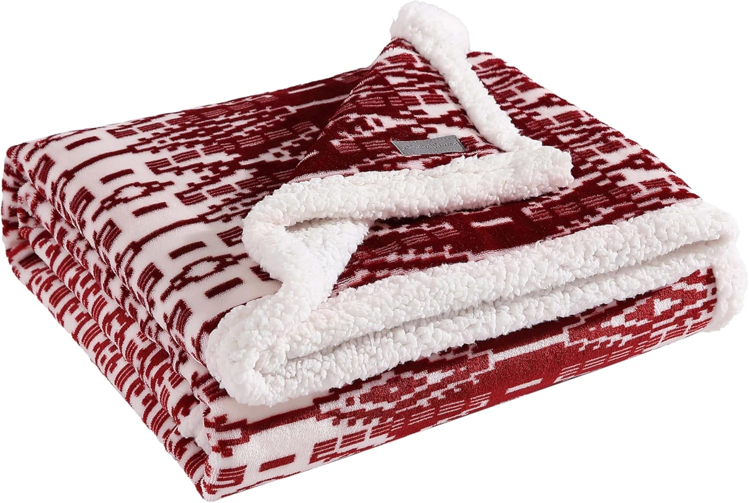 Eddie Bauer - Throw Blanket, Super Soft Reversible Sherpa Fleece Bedding, Ideal Christmas & White Elephant Gifts, Cozy Plaid Throw Blankets for Couch (Grizzly Peak Red, Throw) - Grand Goldman
