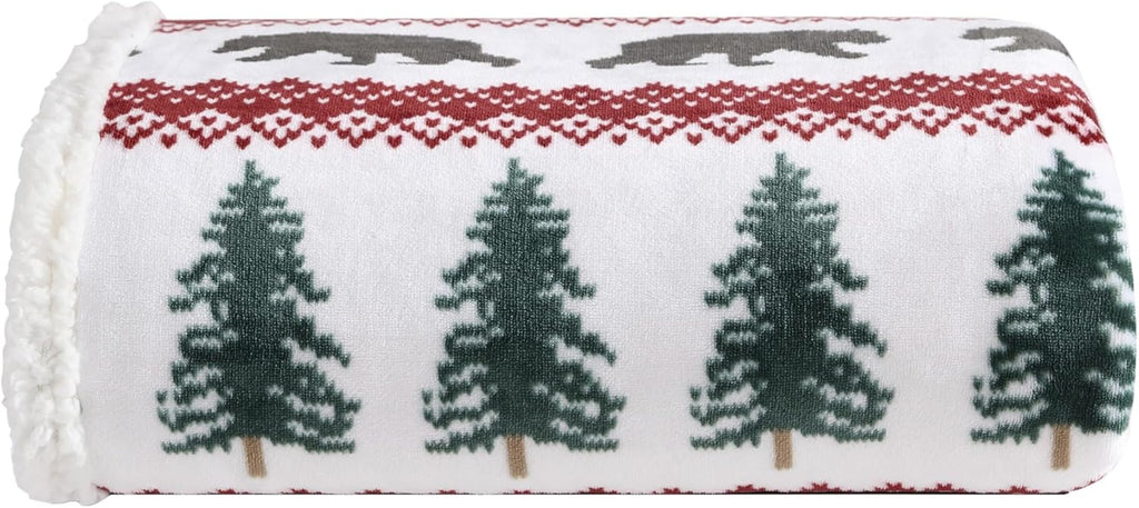Eddie Bauer - Throw Blanket, Super Soft Reversible Sherpa Fleece Bedding, Ideal Christmas & White Elephant Gifts, Cozy Plaid Throw Blankets for Couch (Grizzly Peak Red, Throw) - Grand Goldman