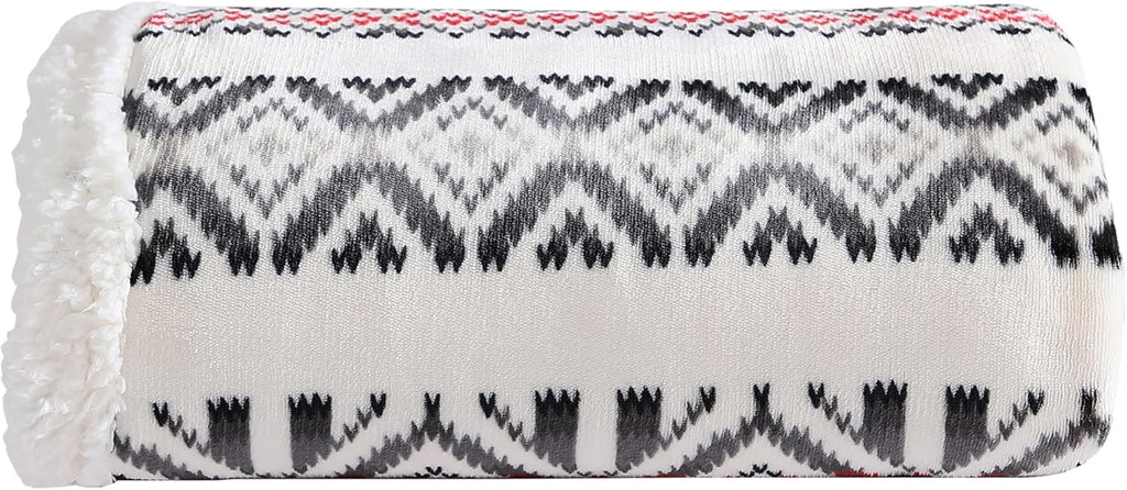 Eddie Bauer - Throw Blanket, Super Soft Reversible Sherpa Fleece Bedding, Ideal Christmas & White Elephant Gifts, Cozy Plaid Throw Blankets for Couch (Grizzly Peak Red, Throw) - Grand Goldman