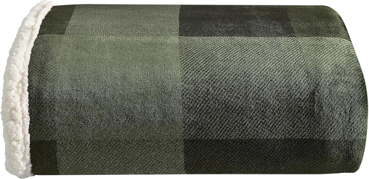 Eddie Bauer - Throw Blanket, Super Soft Reversible Sherpa Fleece Bedding, Ideal Christmas & White Elephant Gifts, Cozy Plaid Throw Blankets for Couch (Grizzly Peak Red, Throw) - Grand Goldman