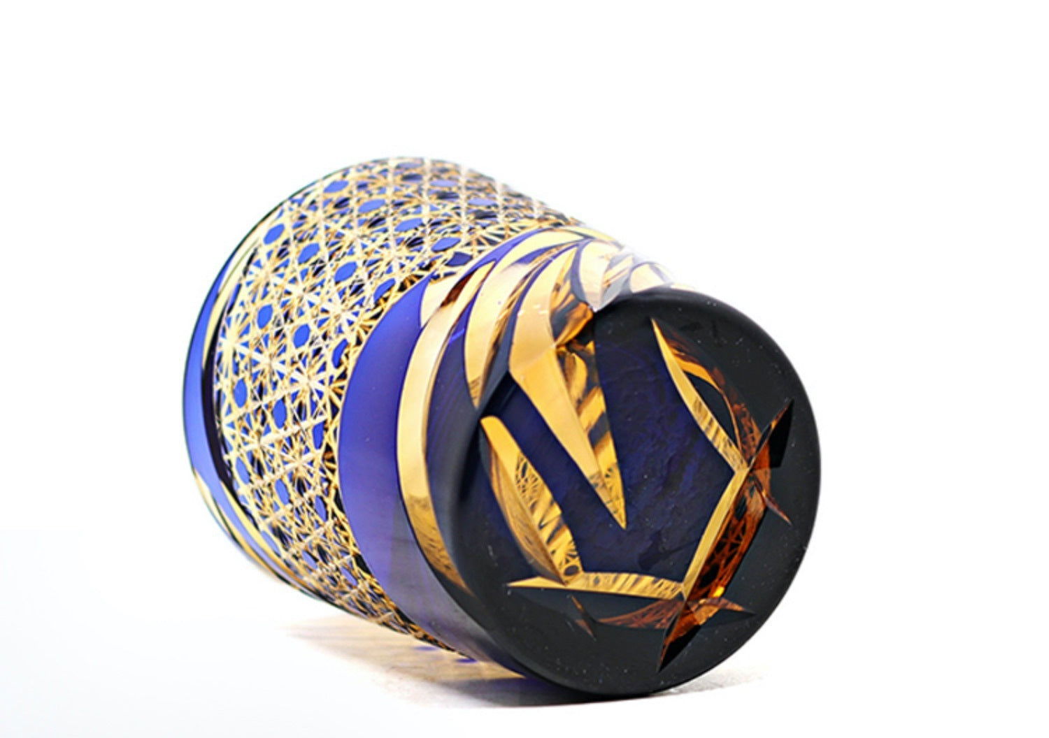 Edo Kiriko Japanese Sake  Whiskey Glass Hand Carved Carved Cup Household - Grand Goldman