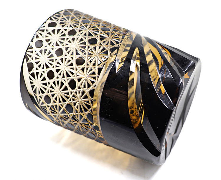 Edo Kiriko Japanese Sake  Whiskey Glass Hand Carved Carved Cup Household - Grand Goldman