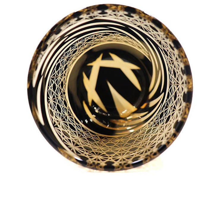 Edo Kiriko Japanese Sake  Whiskey Glass Hand Carved Carved Cup Household - Grand Goldman