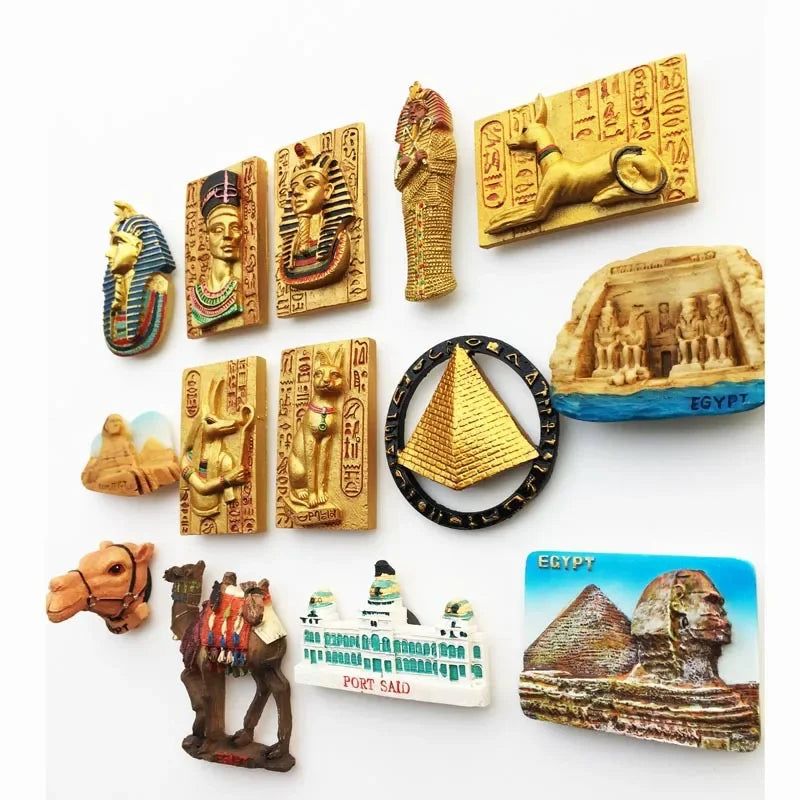Egyptian Fridge Magnet Souvenir Port Said Travel Souvenir Sphinx Myth Queen Anubis Camel 3d Resin Magnets for Home Decoration - Grand Goldman