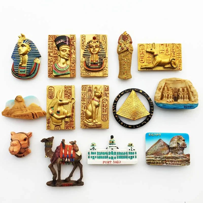 Egyptian Fridge Magnet Souvenir Port Said Travel Souvenir Sphinx Myth Queen Anubis Camel 3d Resin Magnets for Home Decoration - Grand Goldman