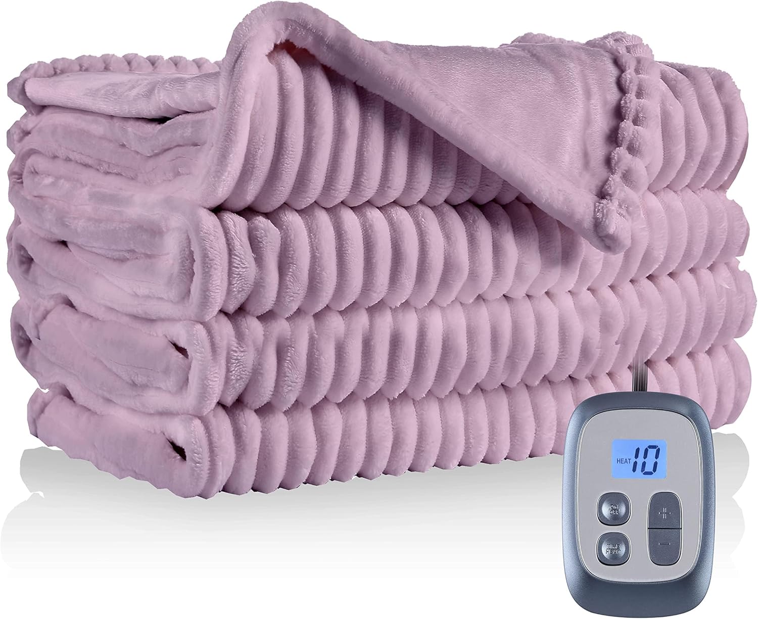 Electric Heated Blanket 72"x84" Full Size with 4 Heating Levels and 10 Hours Auto-Off Large Oversized Heating Blanket with Soft Plush Fabric for Bedding - Gray - Grand Goldman