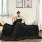 Electric Heated Blanket 72"x84" Full Size with 4 Heating Levels and 10 Hours Auto-Off Large Oversized Heating Blanket with Soft Plush Fabric for Bedding - Gray - Grand Goldman