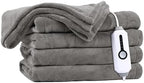 Electric Heated Blanket 72"x84" Full Size with 4 Heating Levels and 10 Hours Auto-Off Large Oversized Heating Blanket with Soft Plush Fabric for Bedding - Gray - Grand Goldman